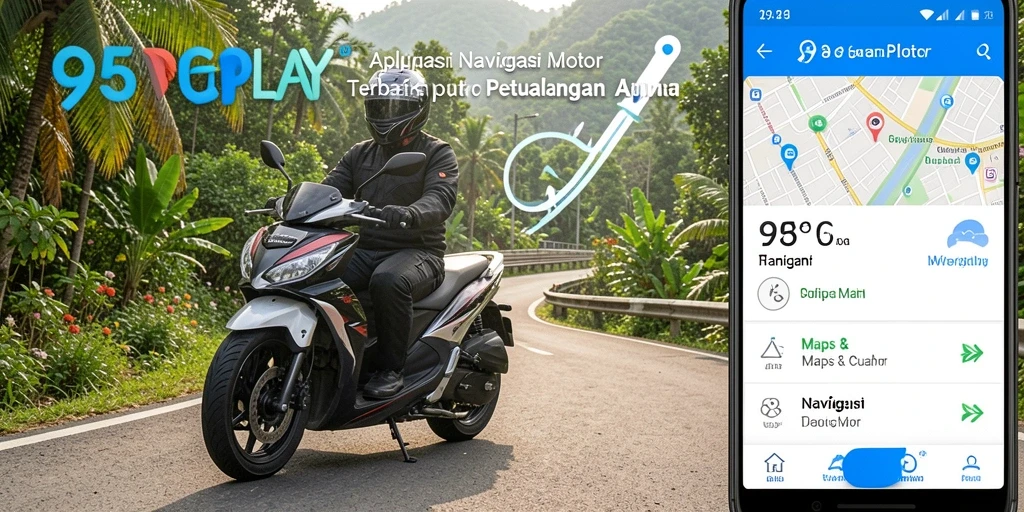 Antarmuka aplikasi 95PGPLAY yang menunjukkan fitur navigasi motor.