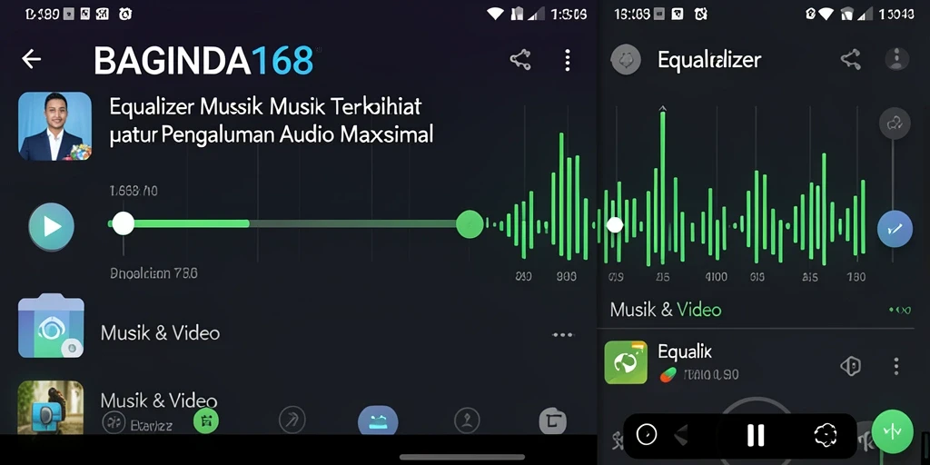 Tampilan antarmuka fungsional dari aplikasi Equalizer BAGINDA168.