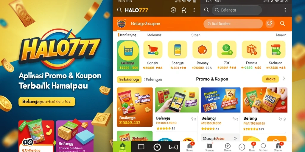 Tampilan antarmuka aplikasi HALO777 untuk menemukan promo & kupon.