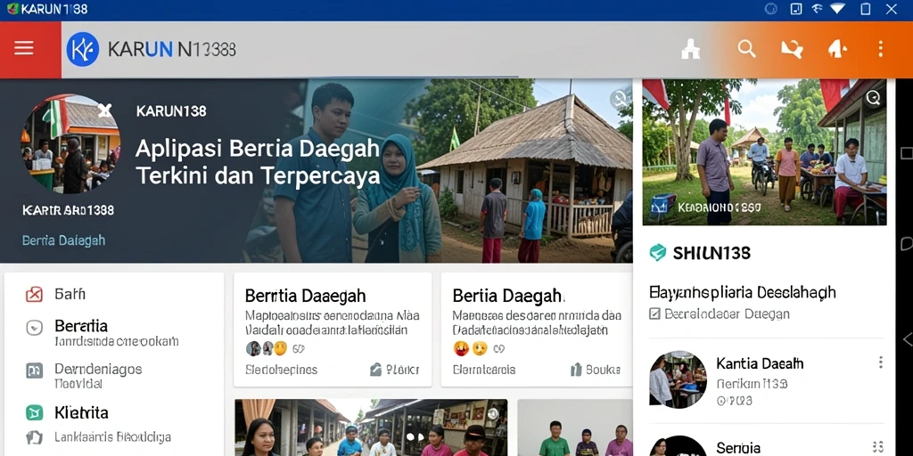 Tampilan antarmuka pengguna aplikasi Berita Daerah KARUN138.