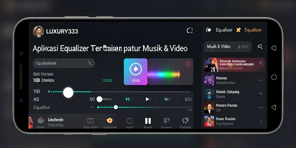 Tampilan antarmuka LUXURY333 dengan pengaturan Equalizer yang ramah pengguna.