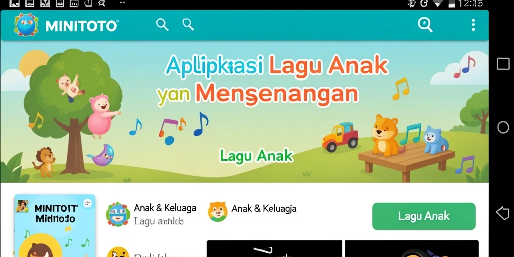 Antarmuka aplikasi MINITOTO yang ceria dan menarik untuk anak-anak.